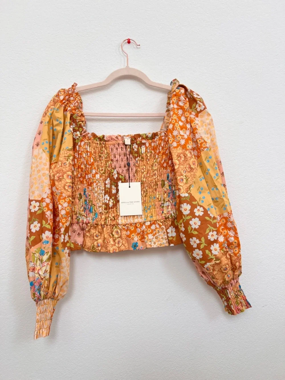 Spell Freda Floral Shorts‎ & Shirred Blouse Set Large Organic Cotton Boho Summer